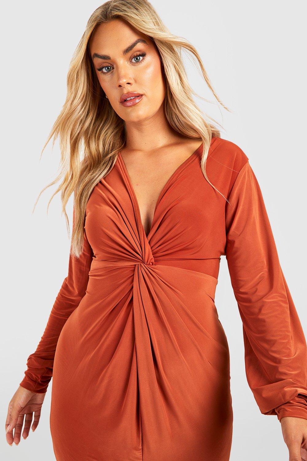 Boohoo burnt 2024 orange dress